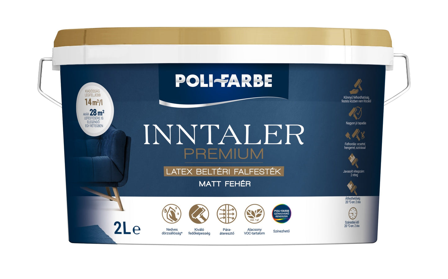 Inntaler Premium Latex Matt Fehér 2 L