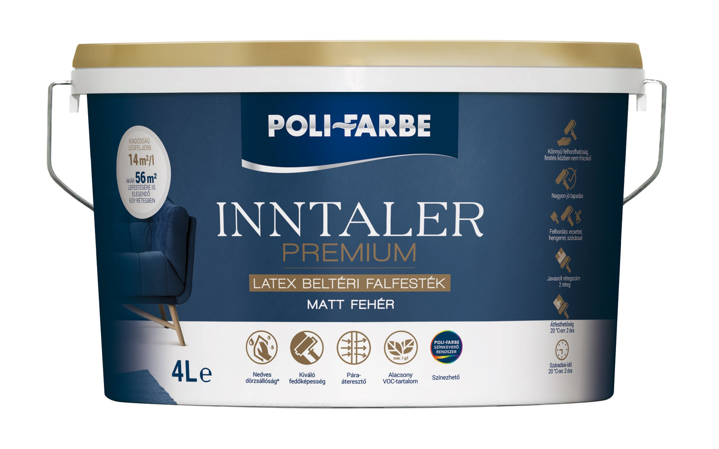 Inntaler Premium Latex Matt Fehér 4 L