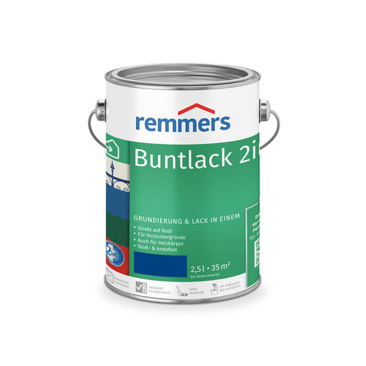 Remmers Buntlack 2In1 Magasfényû Zománc Enciánkék Ral 5010 0,75 L