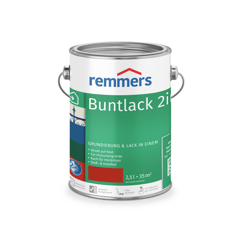 Remmers Buntlack 2In1 Magasfényû Zománc Tûzpiros Ral 3000 0,75 L