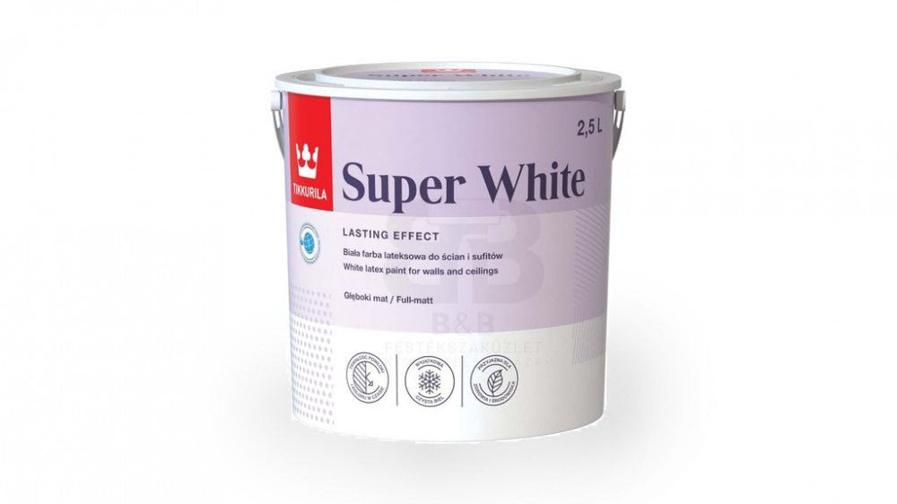 Super White Matt Mosható Beltéri Falfesték Fehér 2,5L